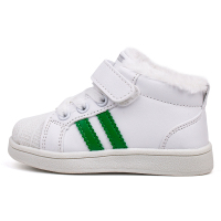 断码清仓冬季儿童鞋小童运动鞋男童女童加绒加厚贝壳头小白鞋冬鞋 绿色[加棉] 内长约14.5cm