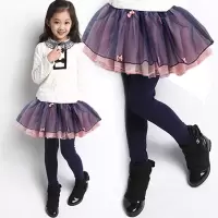 女童打底裤裙2021春秋新款裙裤加绒加厚儿童外穿洋气假两件裙裤子 间粉珠子款(不加绒) 90cm