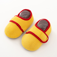婴儿地板袜防滑袜宝宝学步袜加绒早教袜厚儿童袜套冬室内家居鞋袜 纯色款黄色 XXS脚底长度11.5(适合9.5-11.5C