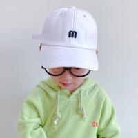 春秋薄款男童棒球帽潮春天女童鸭舌帽夏季婴儿童宝宝遮阳亲子帽子 白色 小M 布鸭舌帽 帽围46-50cm/参考年龄6个月-