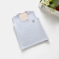 儿童马甲宝宝加绒保暖背心婴儿套头女童加绒坎肩男童加厚童装秋冬 蓝色格子 80cm