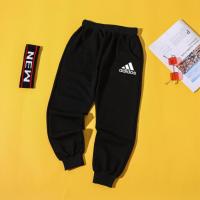 男童裤子春秋款加绒长裤儿童冬装宽松运动裤胖童大码中大童运动裤 黑色A 春秋长裤 120cm