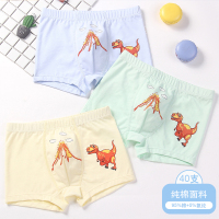 男童纯棉内裤中大童四角学生短裤青少年裤头小孩儿童平角裤 B款 火焰龙(3条装) 90cm(22-26斤/90码)