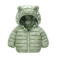 新款儿童羽绒棉服宝宝小童婴幼儿冬季棉服外套男女童保暖棉衣童装 绿色花布 120码建议110-120厘米