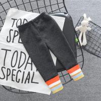 宝宝打底裤韩版女童加绒加厚长裤婴儿童装保暖裤秋冬洋气裤子外穿 薄绒裤脚彩条(灰色)拍2条收到联系客服返5元 80cm