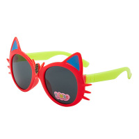 儿童太阳镜男女童宝宝墨镜卡通眼镜夏日遮阳防紫外线小孩可爱眼镜 小猫红色
