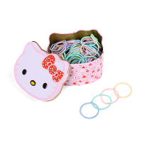 儿童皮筋女童头绳不伤发宝宝发饰发圈扎头发橡皮筋小女孩头饰盒装 春天色100根盒装