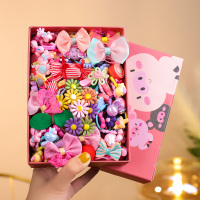 儿童头饰蝴蝶结发夹发圈发饰花朵女童头绳女韩版可爱公主头花饰品 7#萌萌哒组合装40件套礼盒装(送500小皮筋)