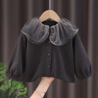 女童秋季开衫外套加绒女宝新款宝宝秋冬儿童2020中小童时髦上衣潮 深灰色 80cm