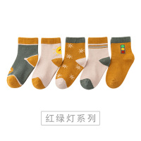 儿童袜子纯棉男童立体卡通中筒袜春秋季冬季女童小中大童宝宝短袜 红绿灯系列 S(约 1-3岁)