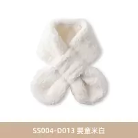 婴儿宝宝儿童围巾围脖男女童秋冬婴幼儿冬季保暖脖套小童小孩毛绒 米白(婴童款)- 均码[收藏加购 送小手帕]