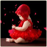 新款儿童半岁婴儿宝宝摄影服装百天周岁影楼艺术拍照主题写真服饰 1145帽子连体衣 百天-半岁 百天--周岁左右