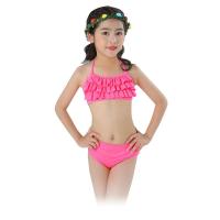 美人鱼衣服服装鱼尾公主裙游泳衣女童女孩鱼尾巴儿童泳衣套装宝宝 玫红泳衣两件套 100cm
