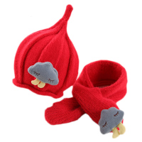 宝宝秋冬季帽子围巾一体套装女童男童婴儿童护耳帽冬天可爱毛线帽 乳白色 白色(单围巾) 参考年龄:6个月-4岁帽围44-5