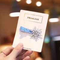 皇冠头饰儿童魔法棒公主王冠艾莎首饰发饰发夹小发卡边夹冰雪奇缘 雪花发夹(长约:6cm)