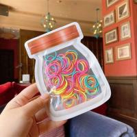 100根小号宝宝皮筋幼儿发圈不伤发女童扎啾啾小皮圈韩国儿童发饰 袋装 荧光色 约100个