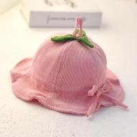 女宝宝帽子春秋公主渔夫帽女童可爱遮阳帽婴儿可调节春夏太阳帽盆 血牙色 3-18个月42-48CM可调节 均码