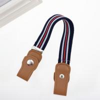 [天天特价]小孩儿童皮带宝宝弹力松紧腰带防裤掉按扣款男童女童 红白条纹(腰带)