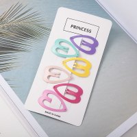 韩国儿童发夹女童星星头饰碎发夹子公主宝宝BB夹小女孩五角星发卡 A65爱心糖果色