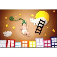 新款百天宝宝摄影服装百天照婴儿主题道具艺术照衣服背景出租 浅绿色 夜空 0-8个月