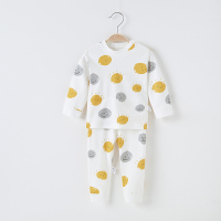 宝宝秋衣套装婴儿全棉肩扣套婴幼儿纯棉打底睡衣男女童保暖内衣冬 太阳 66cm