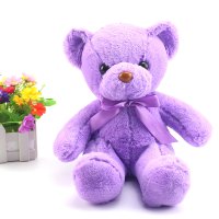 毛绒大号抱抱熊熊布娃娃小熊公仔女友生日礼物送女生 薰衣草紫 丝带熊 30厘米(可爱款)(送小挂件一个+代写贺卡)