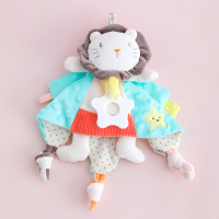 可入口婴儿安抚巾婴幼儿3个月新生12个月宝宝豆豆毯毛绒啃咬睡眠 小狮子手偶版(牙胶 铃铛)