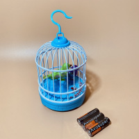 声控感应发光小鸟儿童电动宠物玩具仿真会动会叫会说话的鹦鹉 无灯光蓝色电池款 官方标配