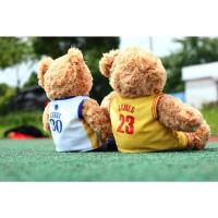 欧文詹姆斯库里款泰迪熊世界杯毛绒玩具公仔娃娃NBA迷你小熊玩偶 库里 [不含小熊]球衣