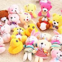 婚庆抛洒布娃娃抓机地推迷你小号公仔玩偶熊挂件花束摆件毛绒玩具 8-10cm小挂件[20个一包] 扑克牌大小 其它大小