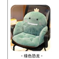 仓鼠抱枕半包围带护翼坐垫胡萝卜毛绒玩具恐龙公仔儿童沙发坐垫 墨绿色恐龙半包围坐垫无绑带 宽55*高50*前后45厘米