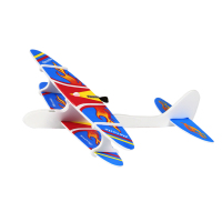 大号泡沫飞机电动充电户外玩具儿童手抛拼装模型发光投滑翔机回旋 款式1 官方标配