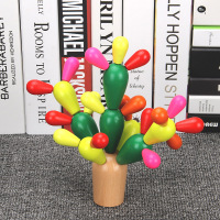 木制拼插拆装仙人掌1-3岁宝宝早教儿童益智力积木玩具教具仙人球 仙人球