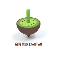 儿童彩色旋转陀螺手动旋转幼儿园木质玩具小陀螺 奇异果