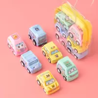 创意小汽车6个一袋装回力工程车卡通小玩具迷你幼儿园奖品男孩 小汽车(一-袋6个)