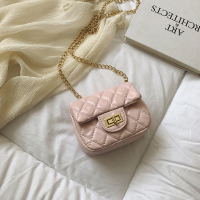 儿童包包2020流行款时尚洋气小女孩链条包美爆百搭公主女童斜挎包 浅粉