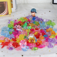 儿童水晶宝石玩具水晶钻石粒公主宝石弱视串珠七彩色男女孩水晶石 形状宝石30颗(OPP袋装) 送钻石贴+弹力绳