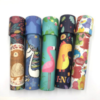 大号旋转万花筒儿童玩具3D多棱镜成人小学生科学实验创意怀旧礼物 纸质卷边万花筒