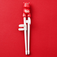 儿童筷子训练筷3岁一段婴儿学筷器小孩练习吃饭宝宝学习筷 缤红单筷(无收纳盒)