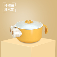 儿童碗防摔防烫不锈钢注水保温碗宝宝餐具吃饭套装婴儿辅食吸盘碗 柠檬黄(注水碗)
