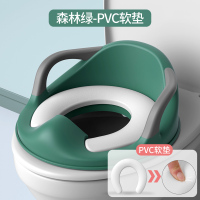 大号儿童马桶圈坐便器女宝宝婴儿小孩男孩坐垫架便盆盖梯女孩厕所 森林绿[软垫款]