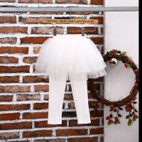 女童裙裤假两件网纱蓬蓬裙2020新款洋气一体绒加绒加厚纯棉打底裤 白色(春秋款) 110cm