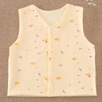 宝宝手工棉花马甲片子 幼儿棉衣片背心 婴儿童半成品纯棉坎肩布料 黄色 73码建议年龄3-6个月