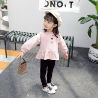 女宝宝春秋上衣女童打底衫婴儿童长袖t恤小童装洋气春装薄款纯棉 164粉色(春款不加绒)偏小一码 85cm(领标80(建议