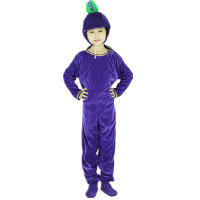 儿童小草表演服禾苗大树演出服桃子苹果表演服辣椒胡萝卜演出服装 墨绿色 葡萄 110cm