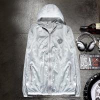 [防紫外线]夏季防晒衣男女超薄情侣款透气户外皮肤衣男士防晒服 范思哲灰色 M/95斤左右