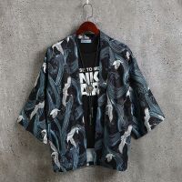 夏秋薄款七分袖衬衫男道袍中国风外套女仙鹤情侣防晒衣宽松学生潮 仙鹤道袍黑色【视频款】 L 120斤以下穿