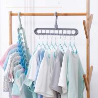 创意多规格九孔衣架防滑伸缩挂衣服架横竖两用衣柜收纳折叠晾晒架 收藏优先发货【颜色随机】 1个装【试用装】