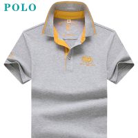 不起球[保罗]短袖男翻领POLO衫夏季纯棉T恤男青年潮流半袖体恤 8865灰色 M [建议90-105斤]