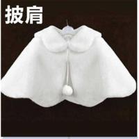 新款秋冬装女童披肩斗篷儿童礼服裙公主披风毛绒韩版外套钢琴演出 无袖 110